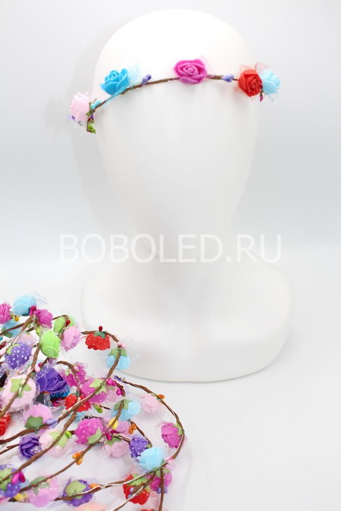 Светящиеся венки на голову с цветами 2 сорт